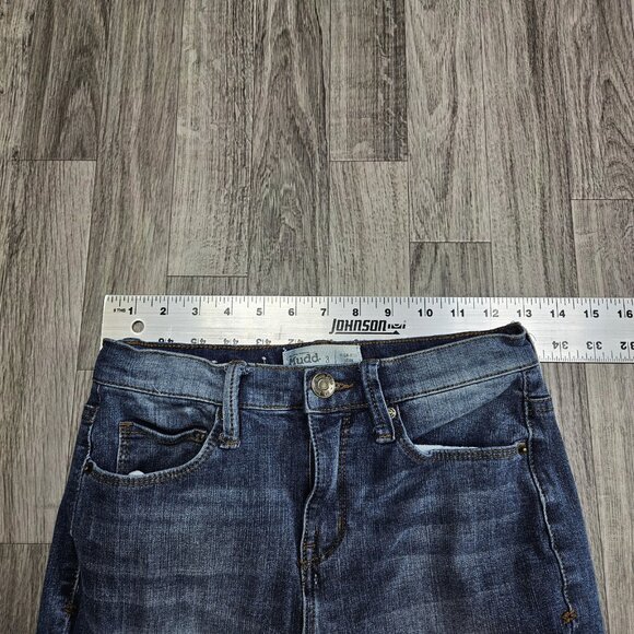 Mudd High Rise Jegging Jeans Juniors 3 Blue Skinny Distressed Stretch Denim - Picture 6 of 10